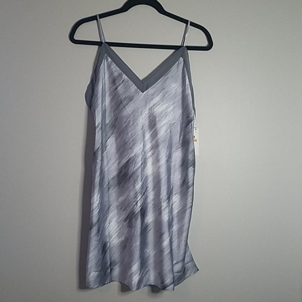 H by Halston Gray Watercolor Chemise NWT